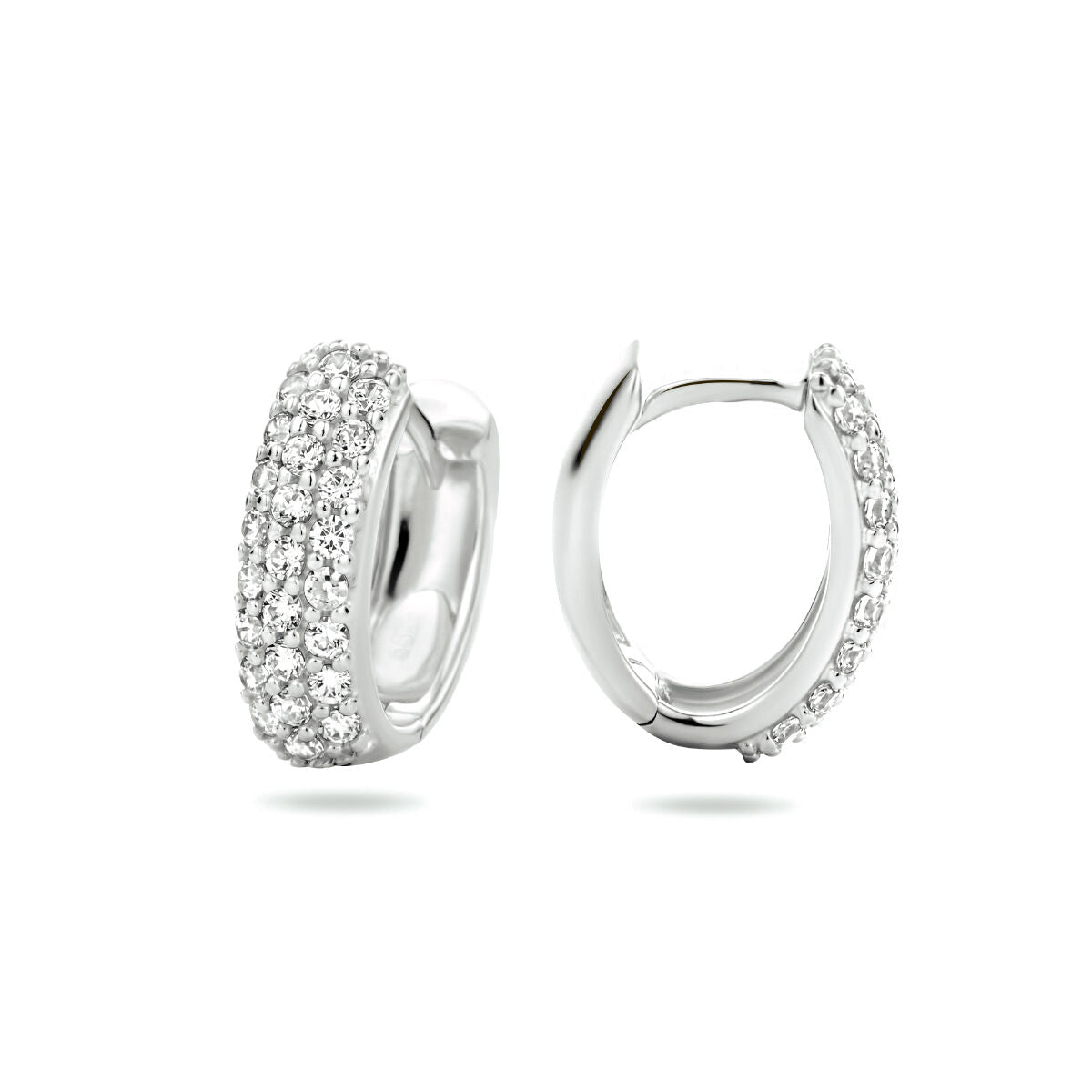 aros de zircón 14K oro blanco