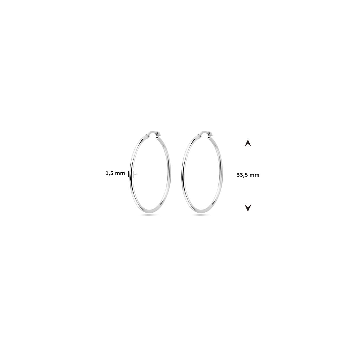 aros tubo redondo 1,5 mm plata rodiado