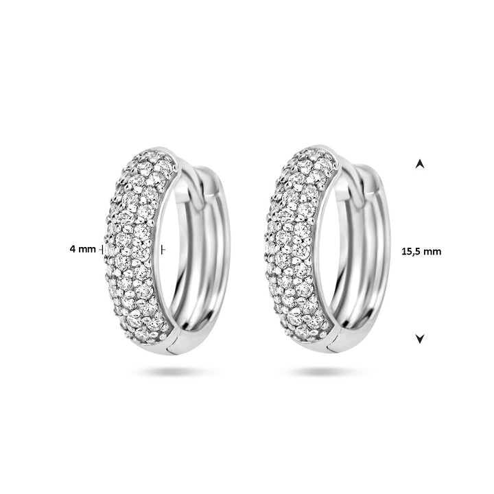 klapoorringen zirkonia zilver gerhodineerd