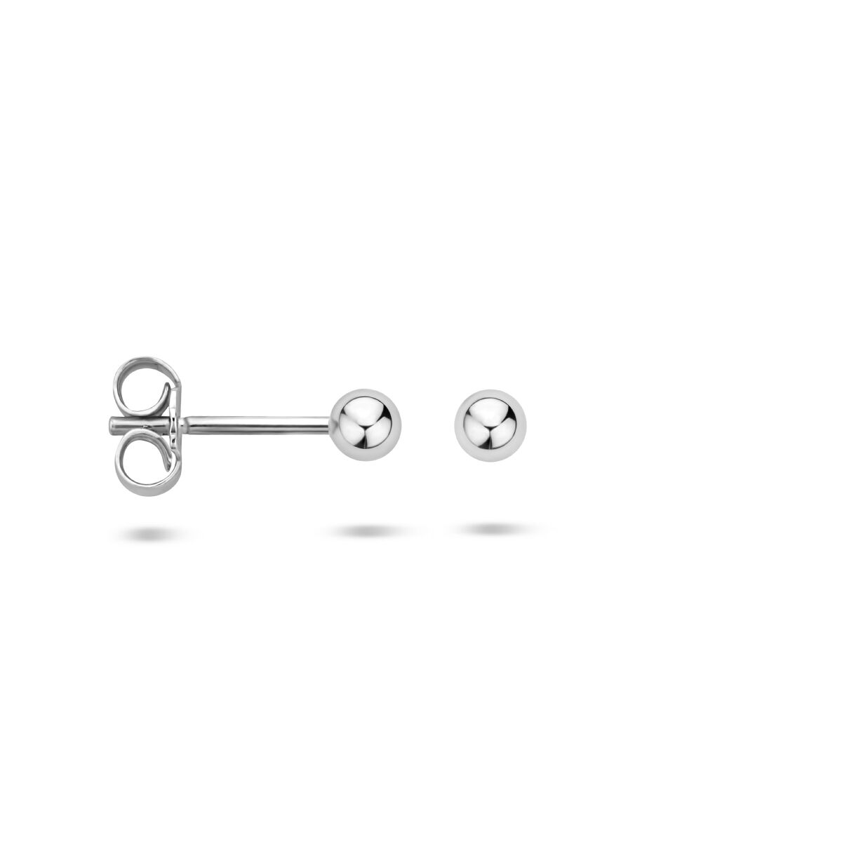 pendientes de botón plata rodiada