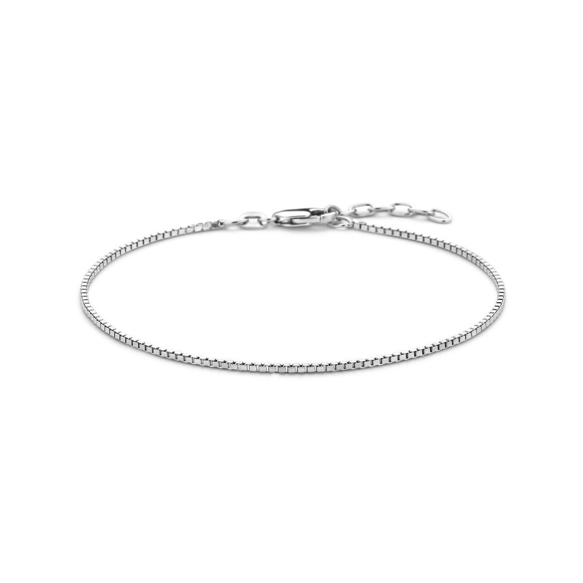 Pulsera de hombre veneciana de 1,3 mm, rodiada y con cierre de langosta.