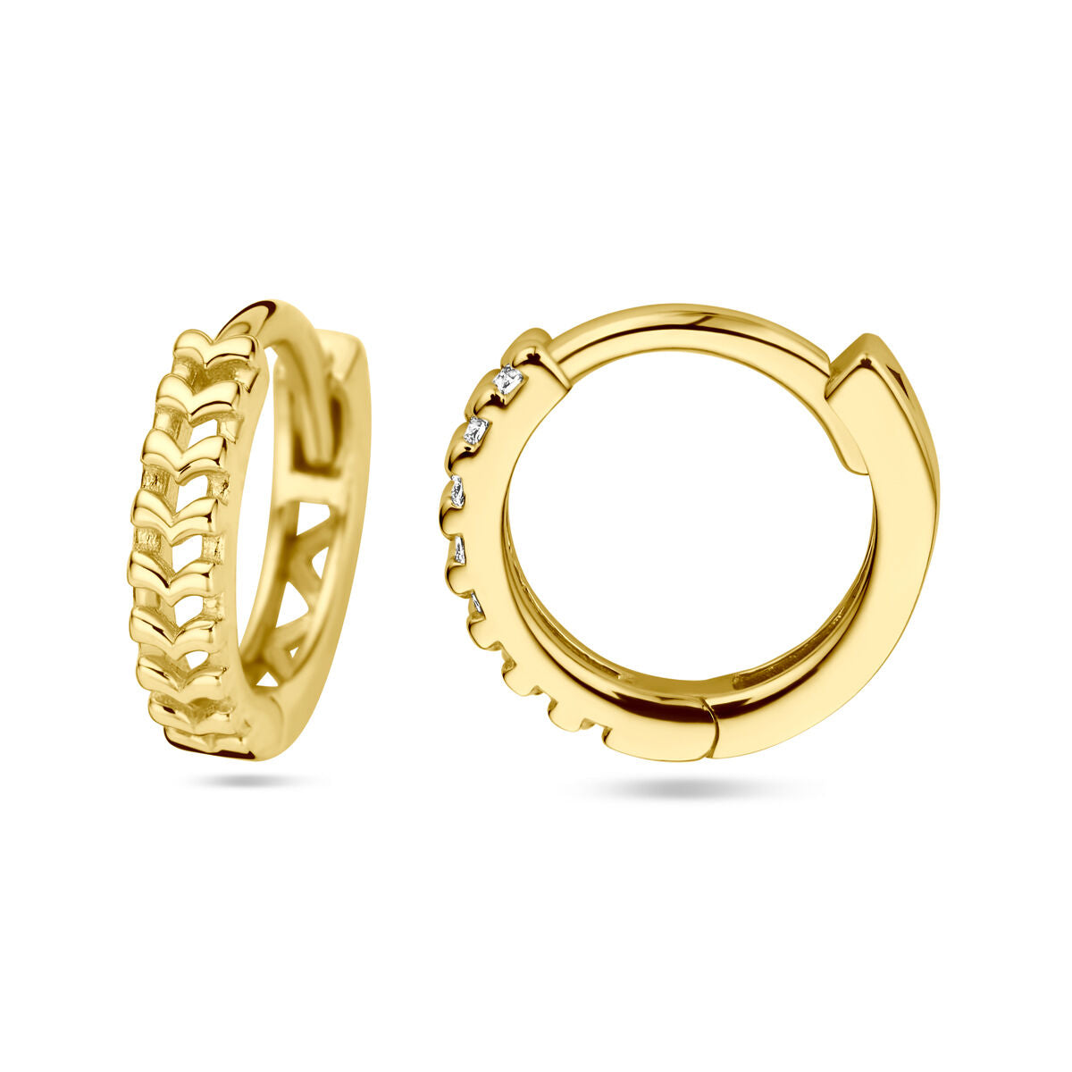 aros de eslabones en oro amarillo de 14K