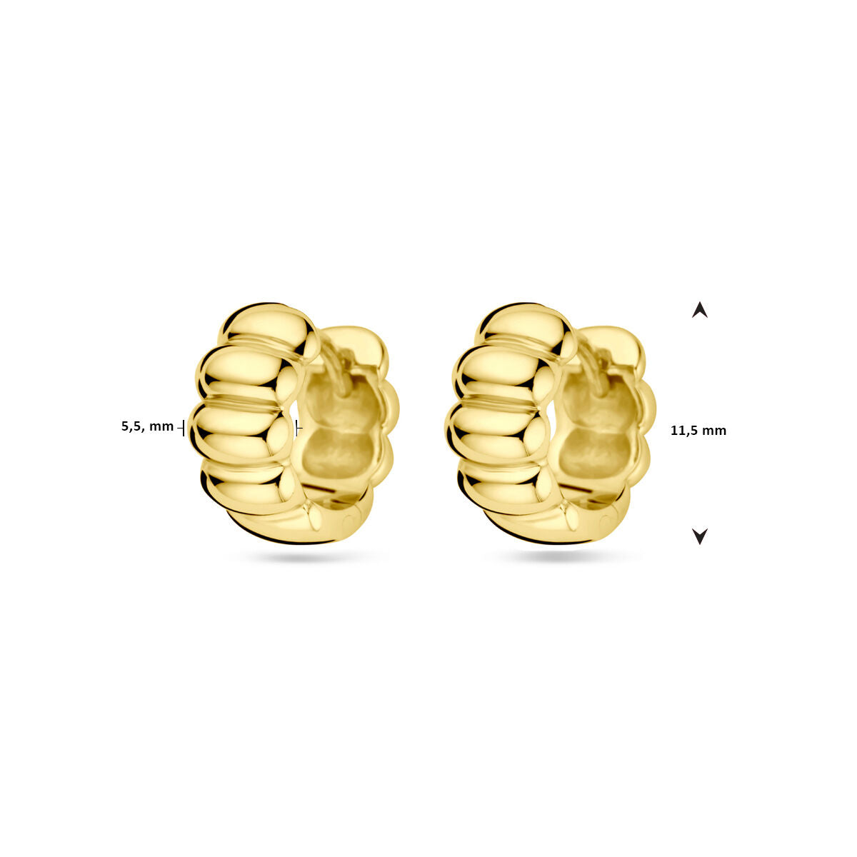 aros 1 micrón plata chapado en oro amarillo