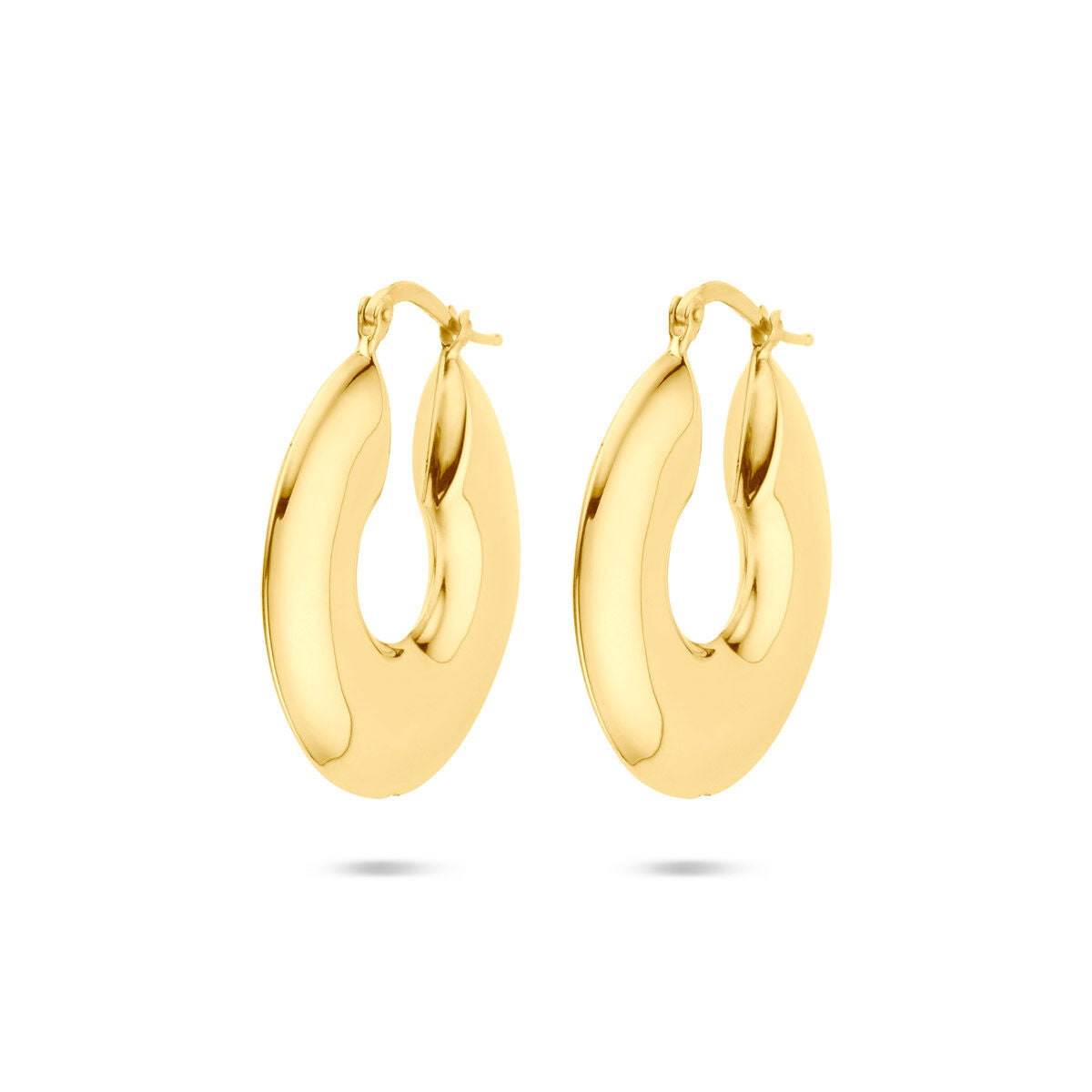 Pendientes de aro de 30,5 mm en plata bañada en oro amarillo.