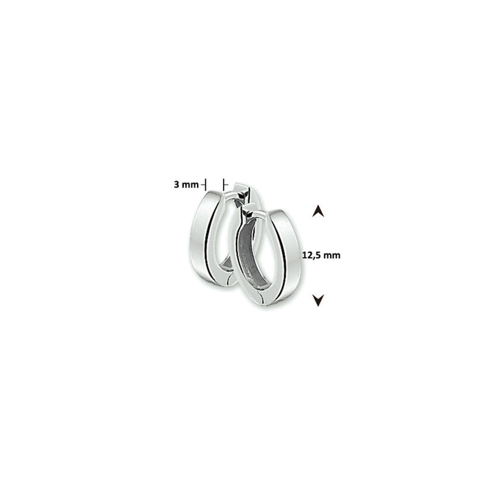 klapoorringen vlak zilver gerhodineerd