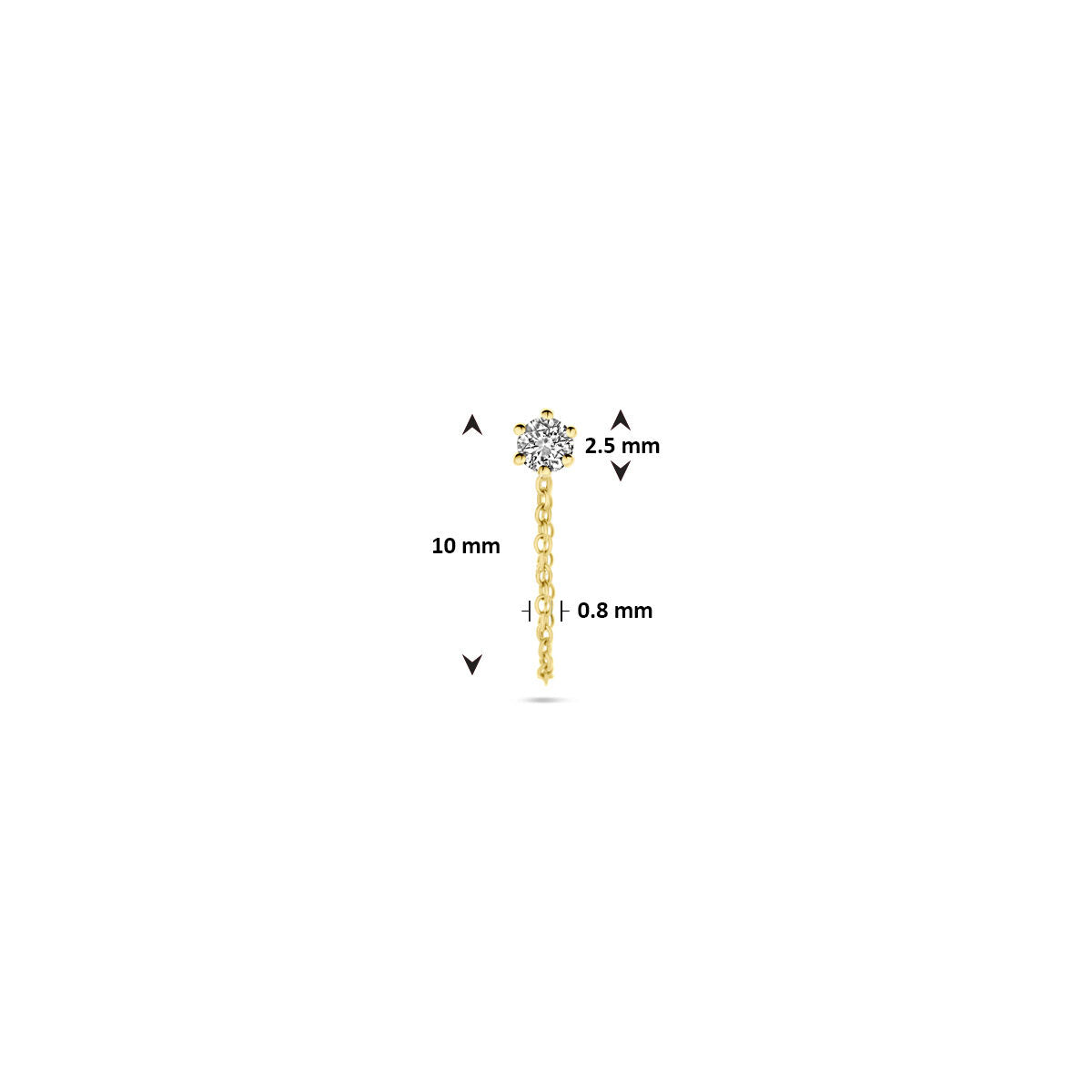 pendientes de botón diamante 0.05ct h si por pieza oro amarillo 14K