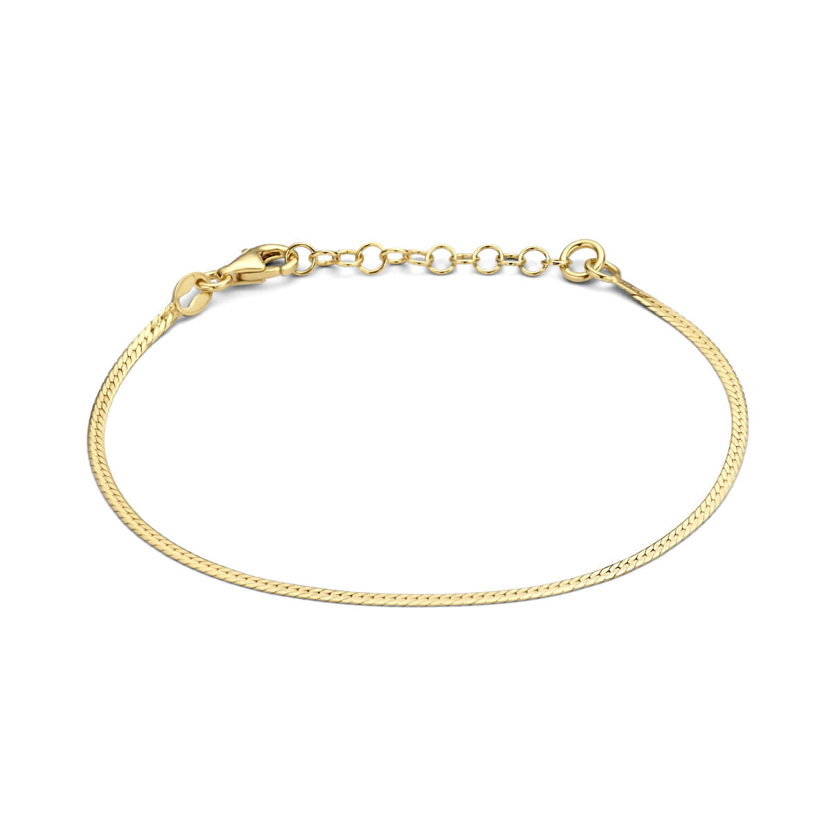 Pulsera de plata dorada con eslabones gourmette.