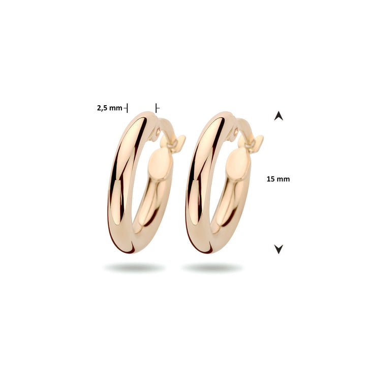 aros 2,5 mm tubo redondo 14K oro rosa