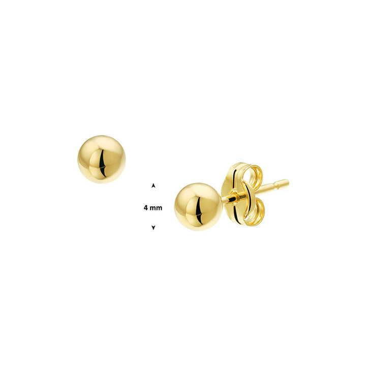 pendientes de botón bola 14K oro amarillo