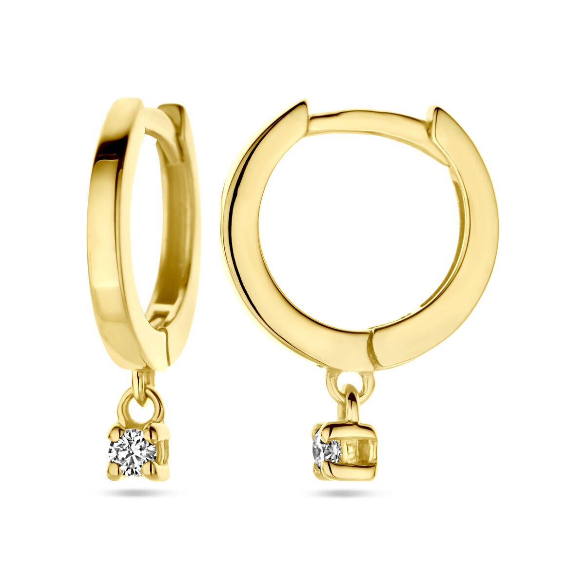 aro de diamante 0.06ct (2x 0.03ct) h si 16 mm oro amarillo 14K