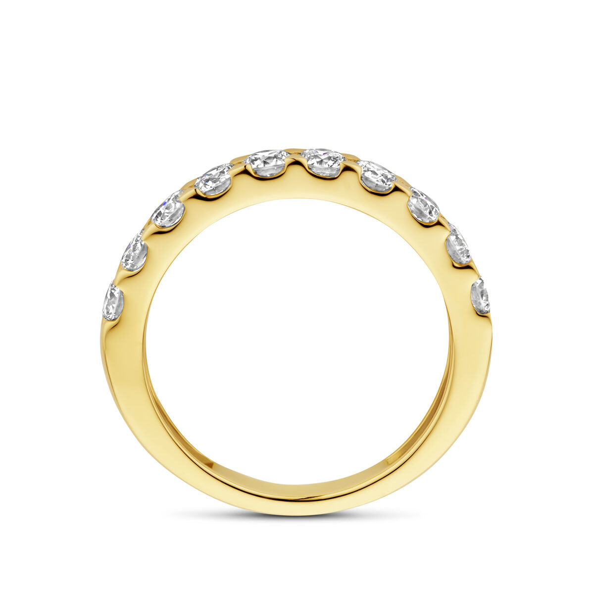 anillo diamante cultivado en laboratorio 1.00ct h si oro amarillo 14K