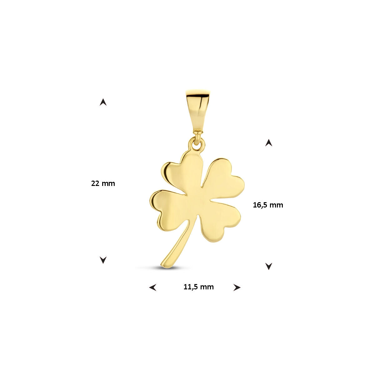colgante trébol 14K oro amarillo