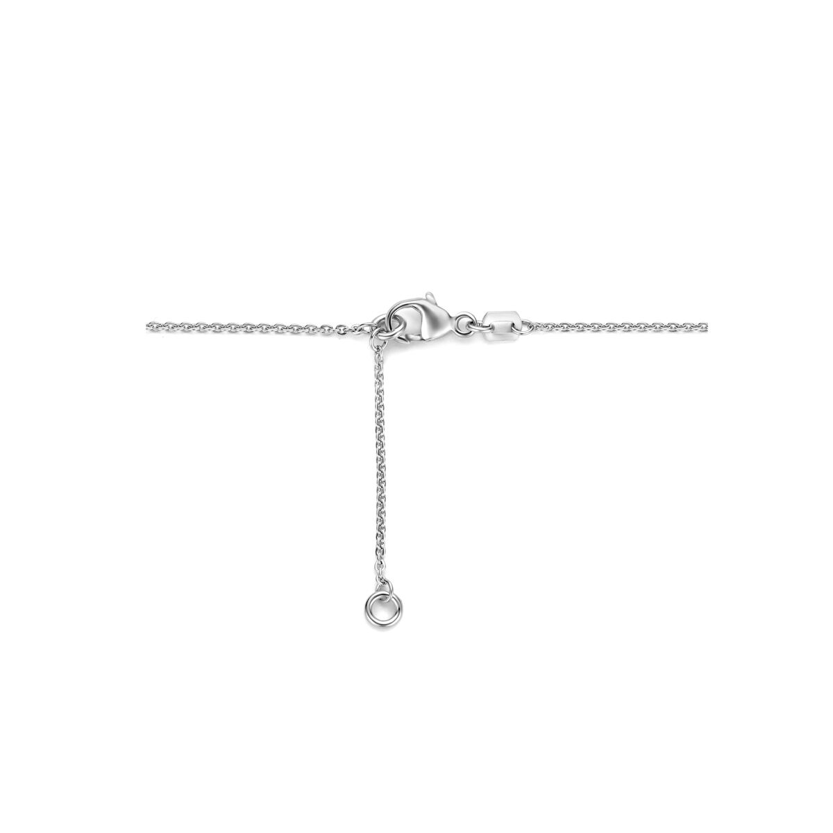 collar de zirconia 41 + 4 cm halo plata rodiada