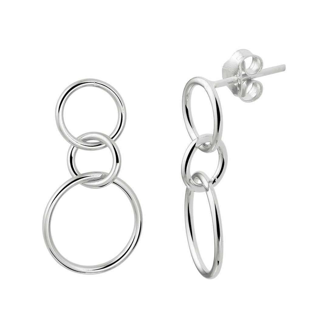 oorhangers rondjes zilver gerhodineerd
