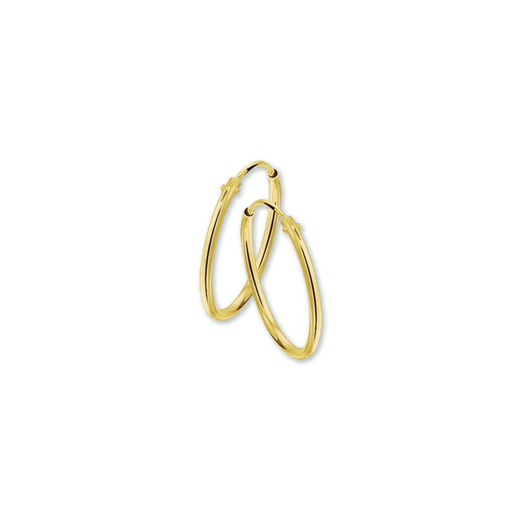Aros de oro amarillo de 14 quilates con un diseño sencillo y elegante.