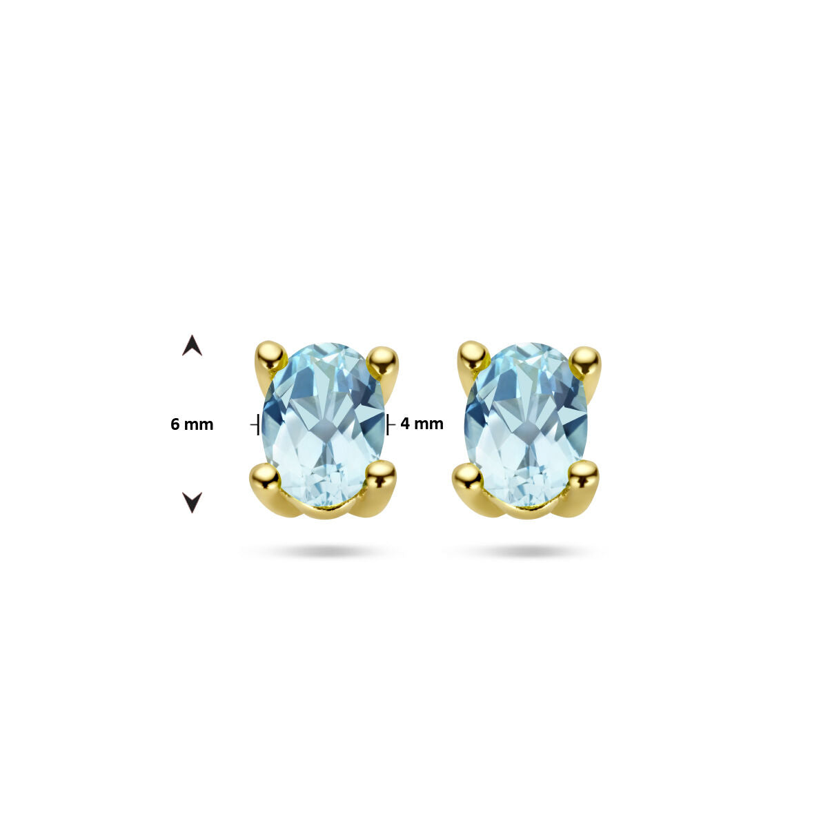 pendientes de botón topacio azul 14K oro amarillo