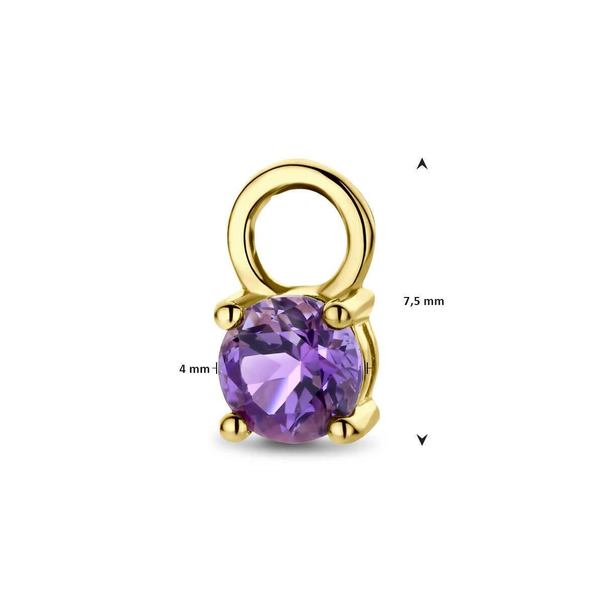 colgante de amatista por unidad oro amarillo 14K
