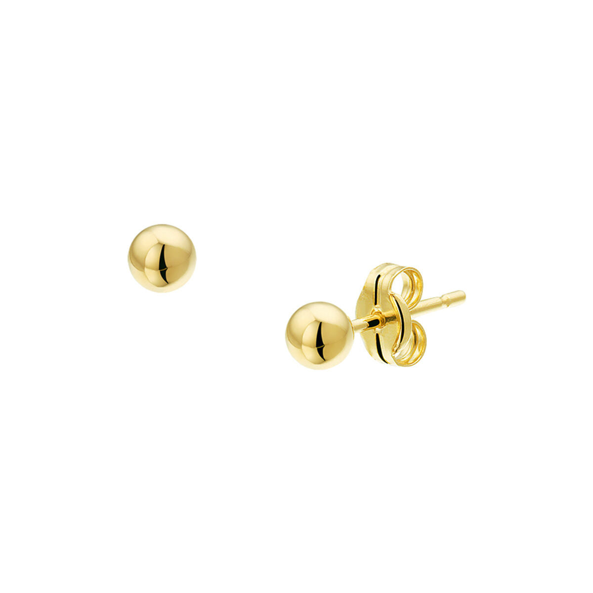 Pendientes de bola de oro de 14K.