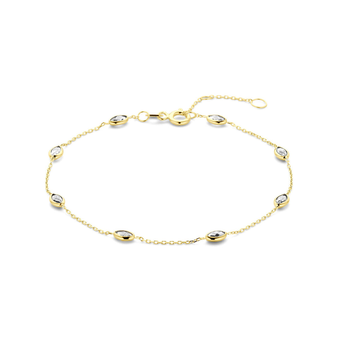Geelgoudkleurige armband met zirkonia – 9k
