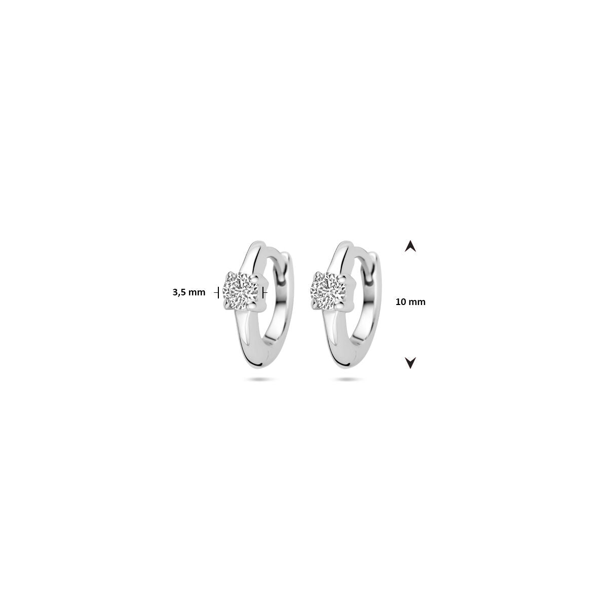 aros de circonita 10 mm plata rodiado