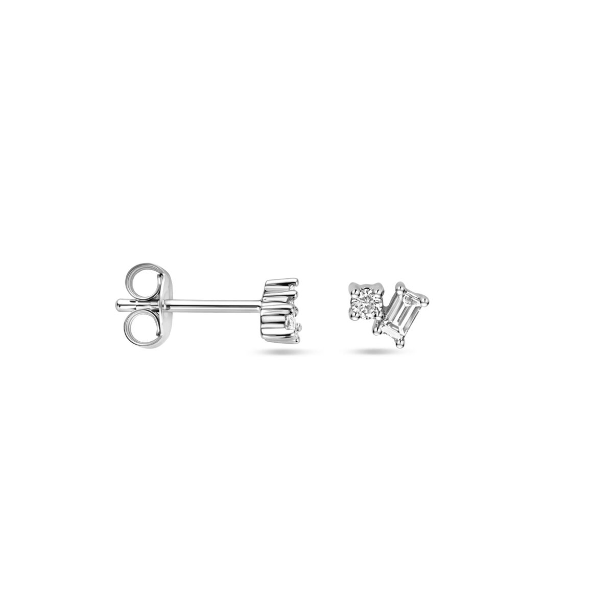 pendientes diamante 0.2ct (2x 0.1ct) h si 4 mm 14K oro blanco