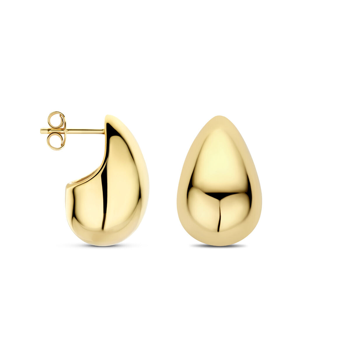 pendientes de botón gota 20 mm 1 micron plata chapado en oro amarillo
