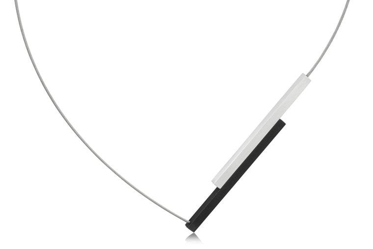 Collar tiras largas mate|negro C149Z
