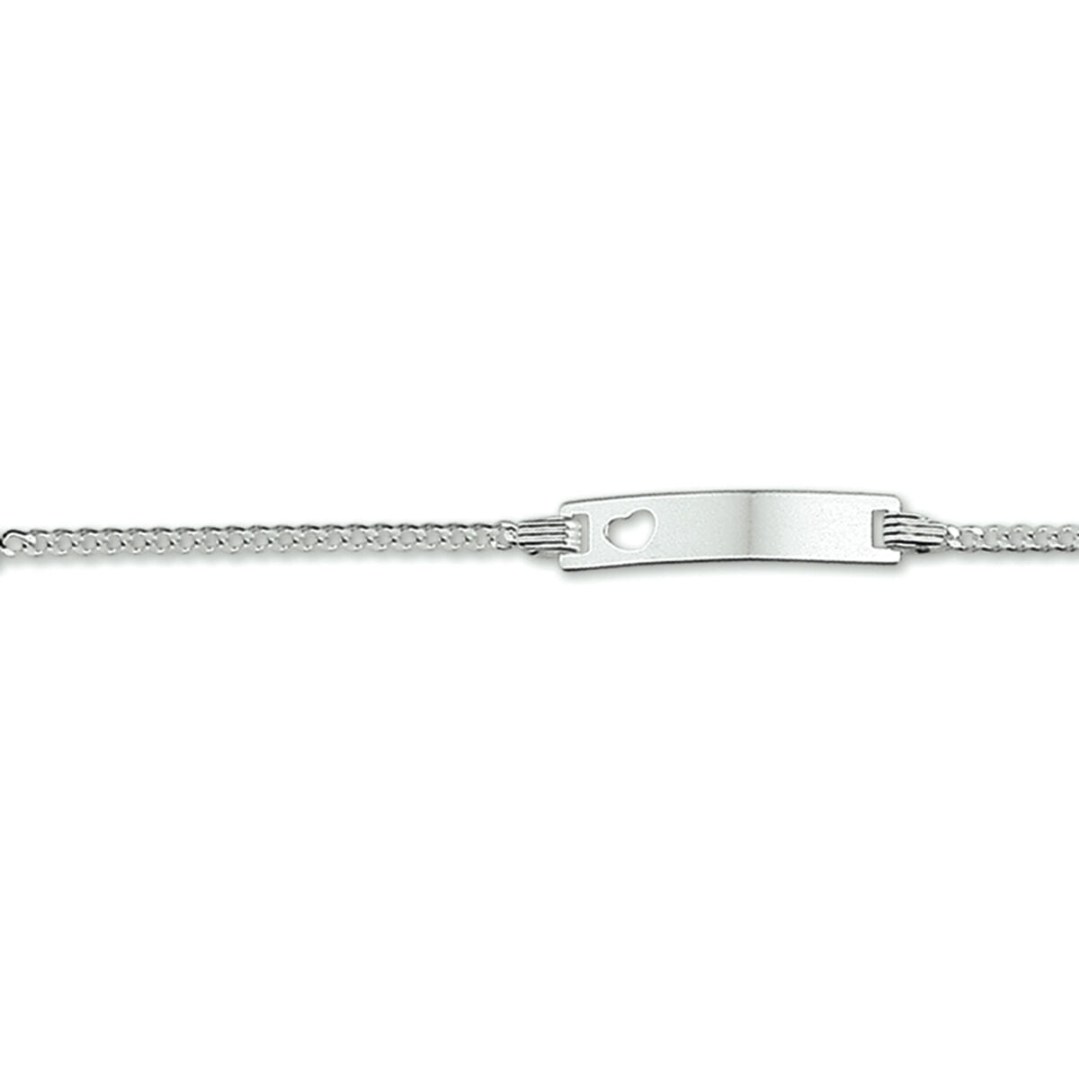 Pulsera gourmet de 4,2 mm con placa para grabar y cierre de seguridad.