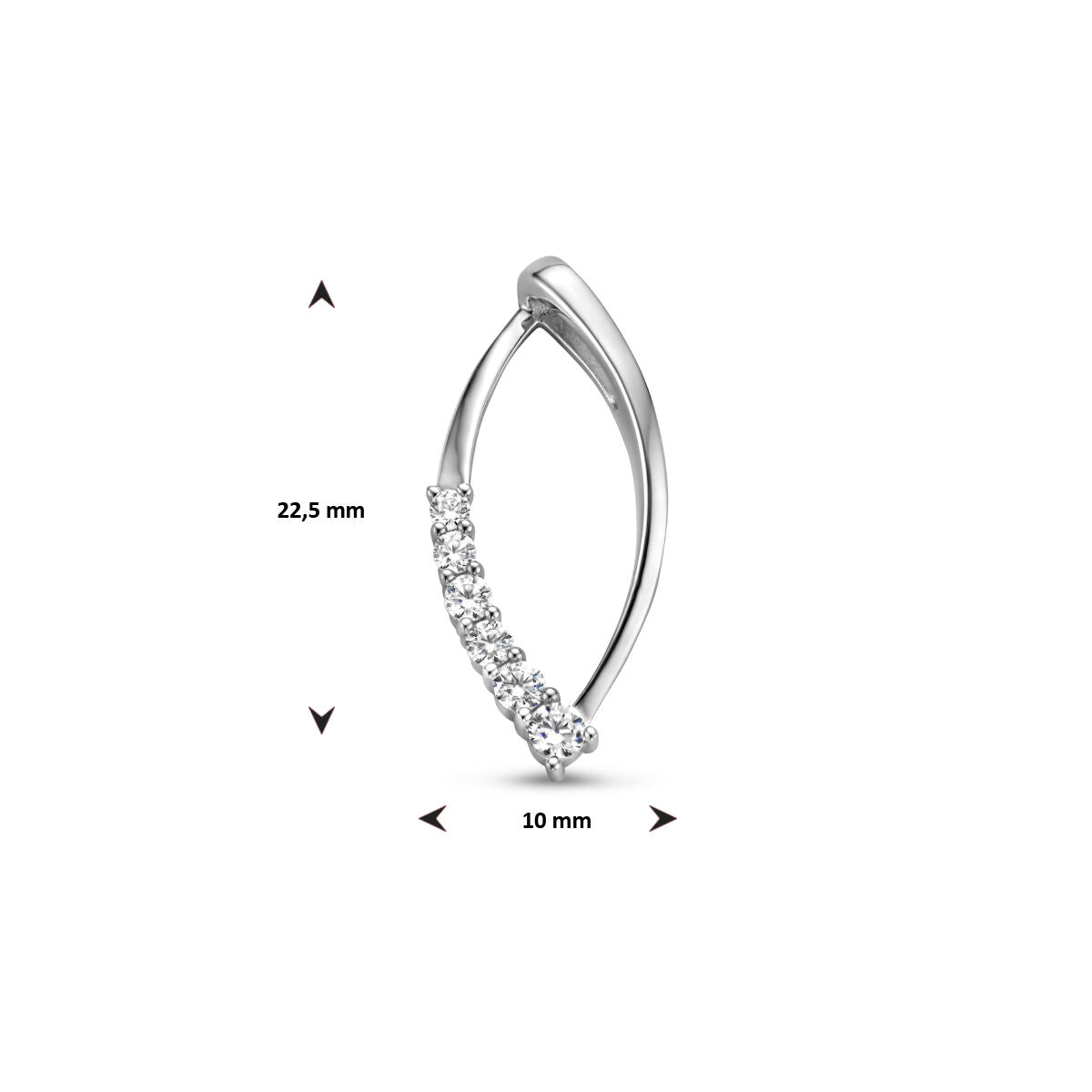 colgante de circonita plata rodiada