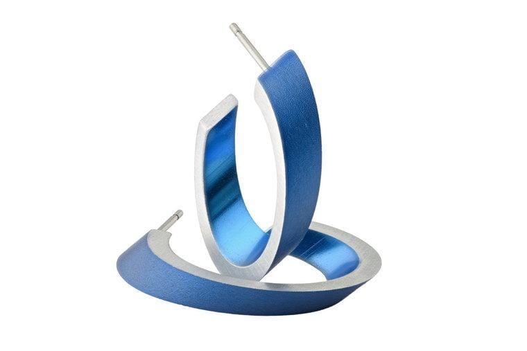 Ovale creolen Blauw O21B