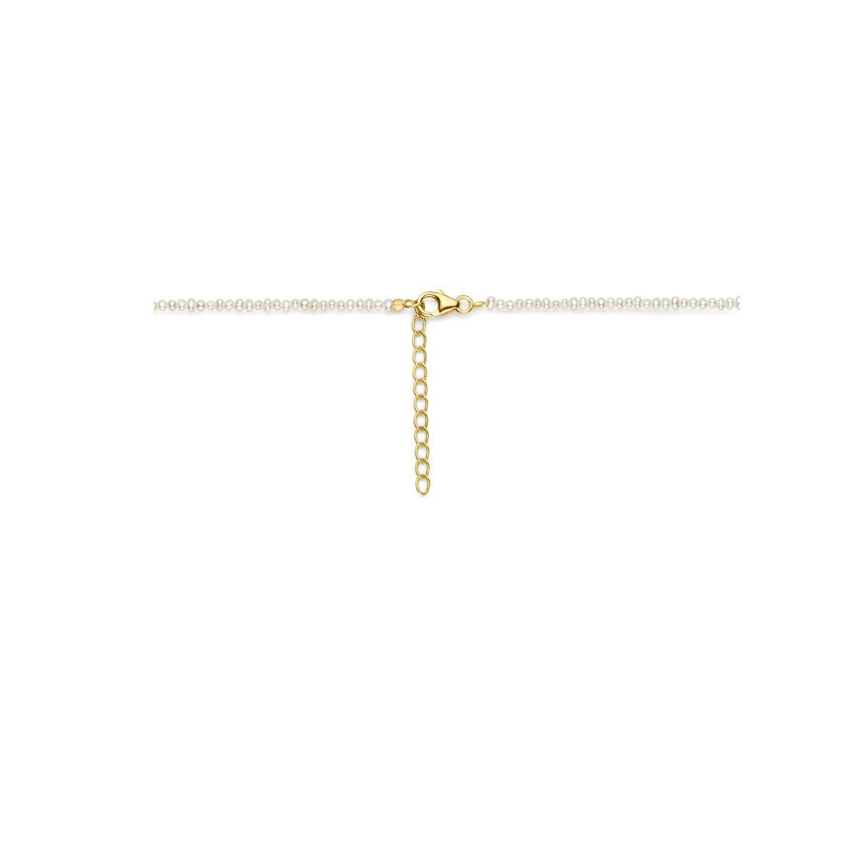 collar de perlas 41 - 45 cm 3 micrones plata chapado en oro amarillo