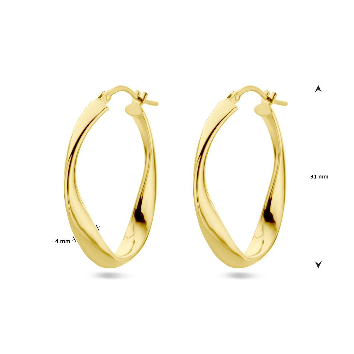 aros 1 micrón plata chapado en oro amarillo