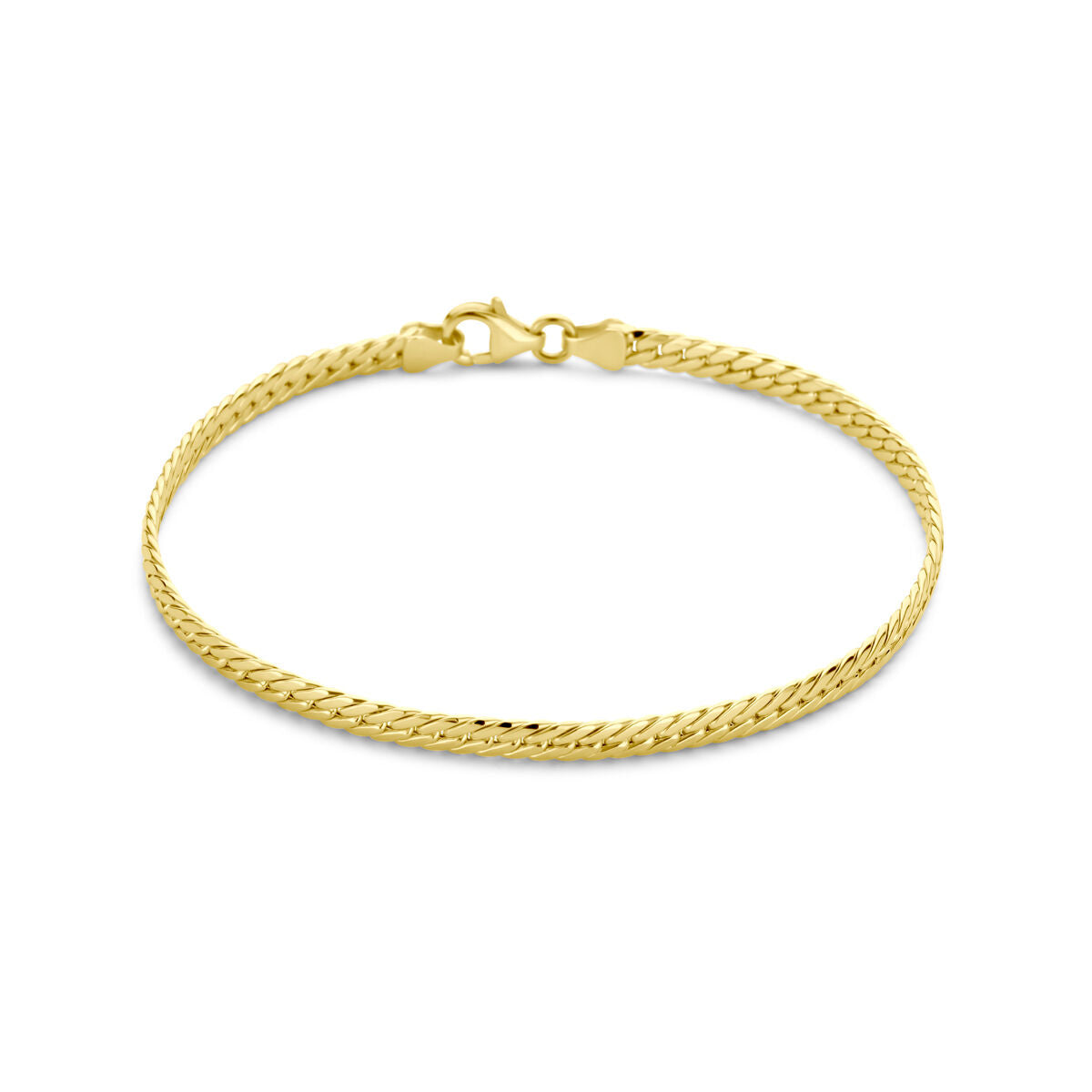 Pulsera gourmette de 3,4 mm en 19 cm de oro amarillo de 14 quilates.