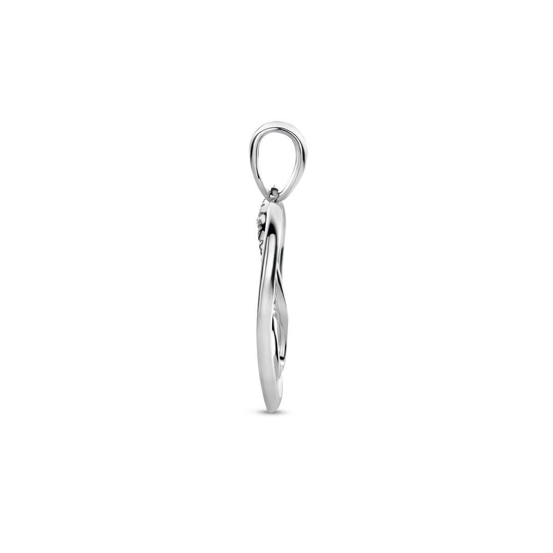 hanger hart en infinity zirkonia zilver gerhodineerd