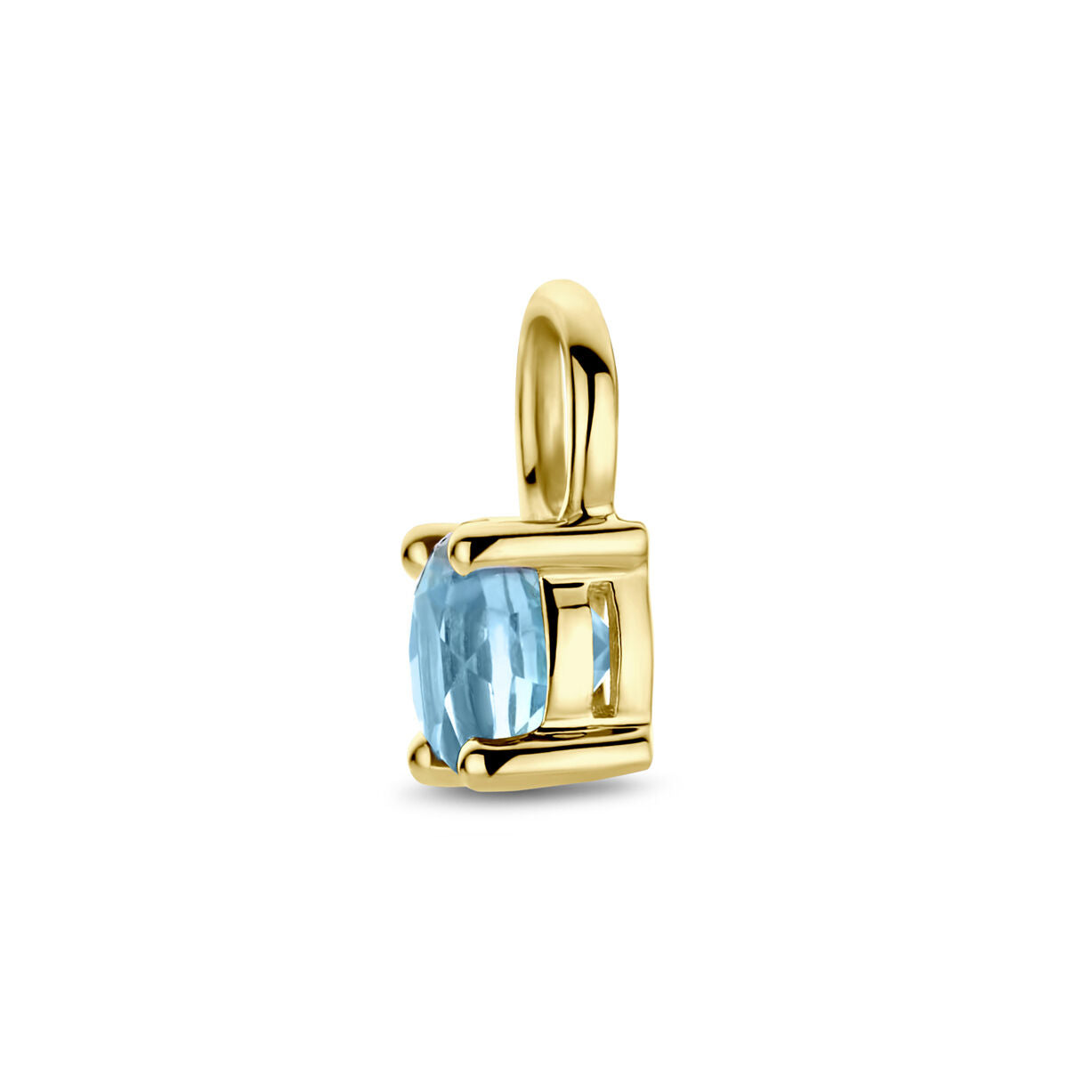 colgante de aro azul topacio por pieza oro amarillo 14K