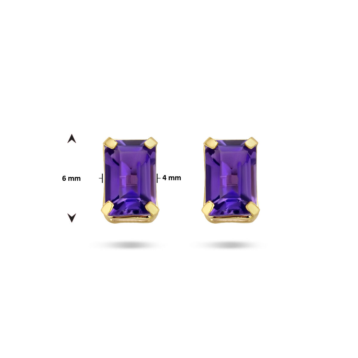 pendientes de botón amatista 14K oro amarillo