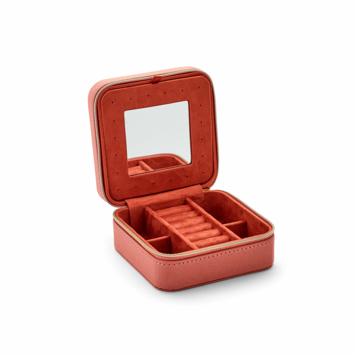 Caja de joyería de lujo de terciopelo suave melocotón