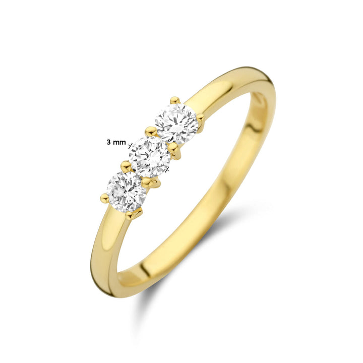 ring trilogie diamant 0.30ct h si 14K geelgoud