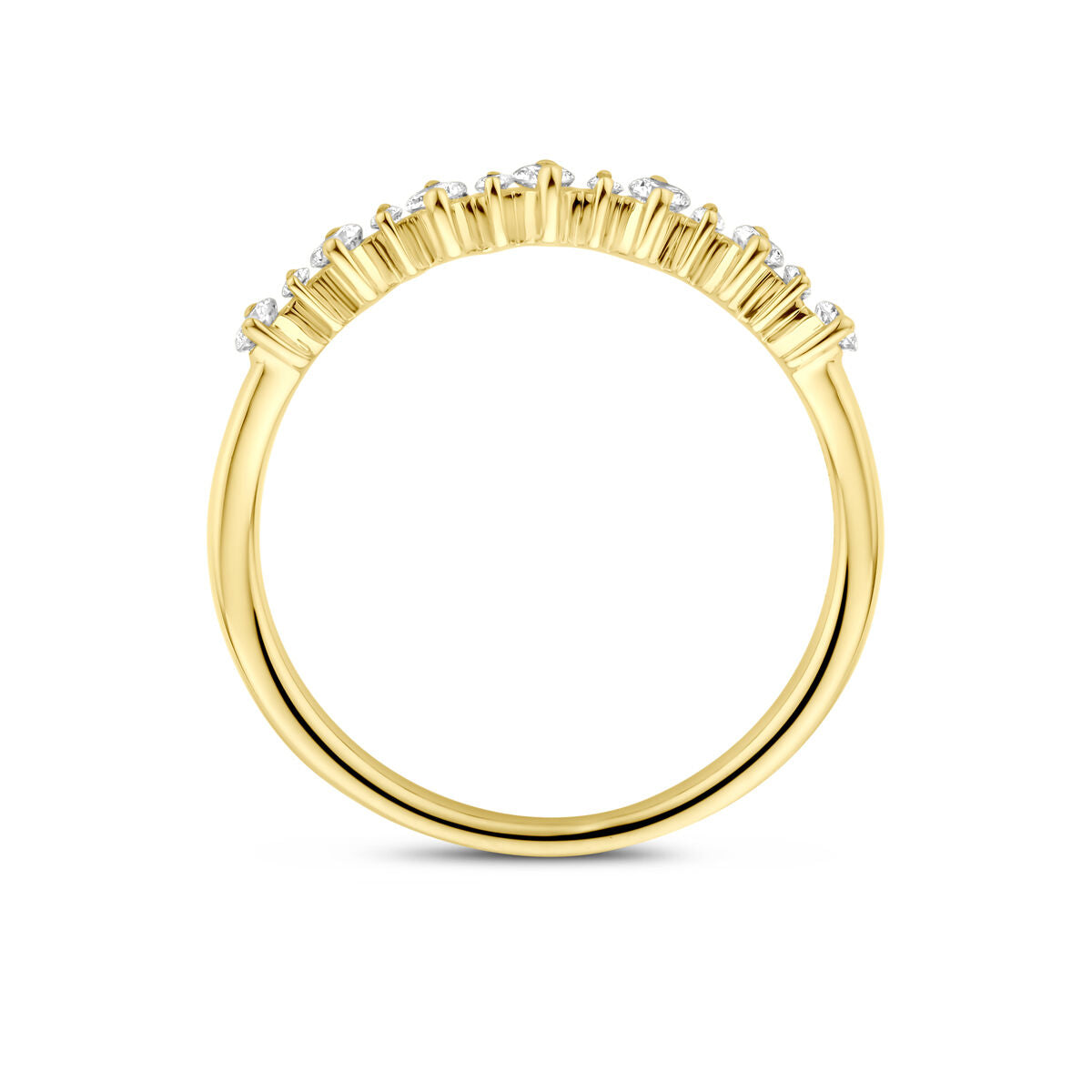 anillo diamante cultivado en laboratorio 0.23ct h si oro amarillo 14K