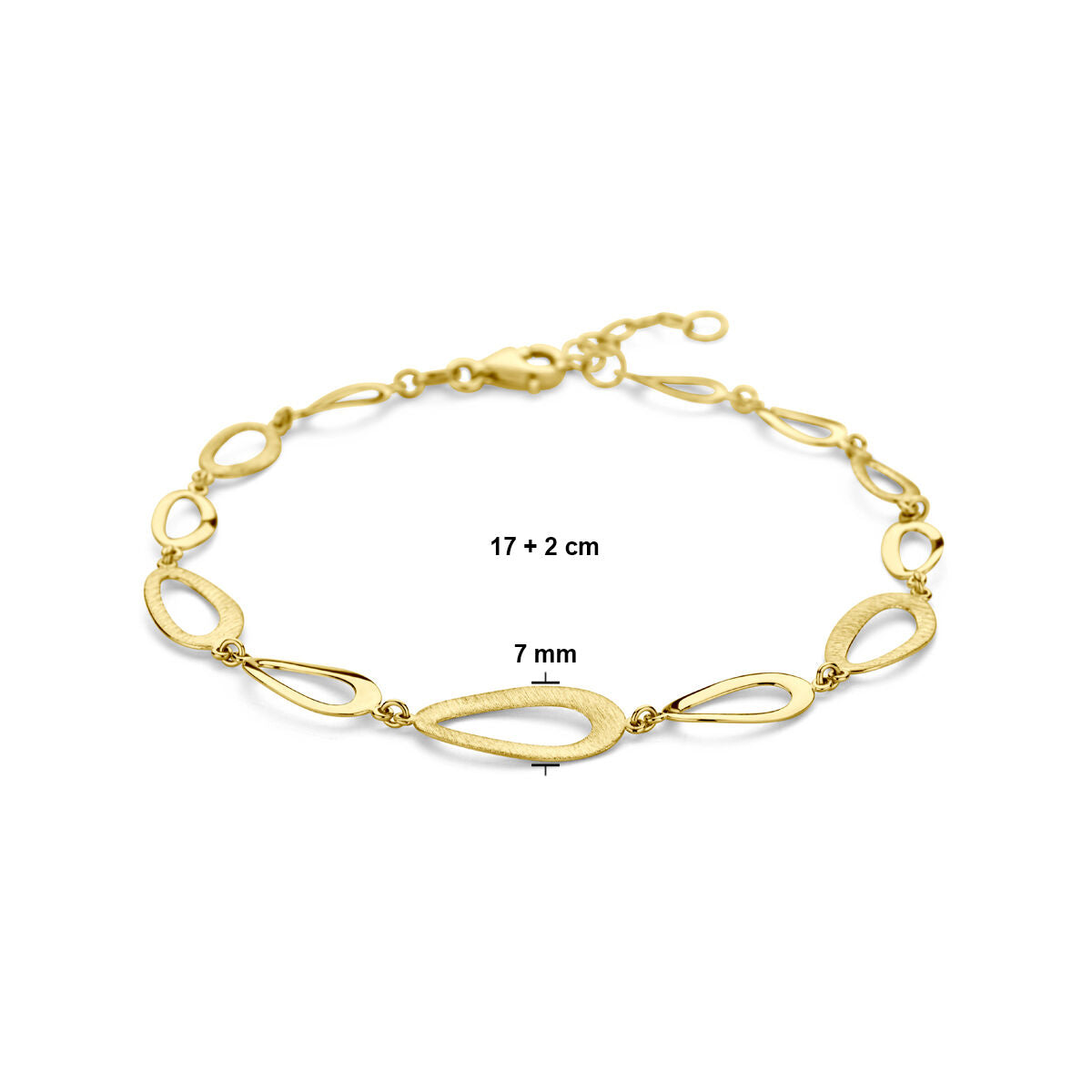 Pulsera de oro de mujer pulido/mate 14K