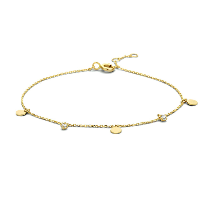 Gouden armband dames rondjes zirkonia 14K