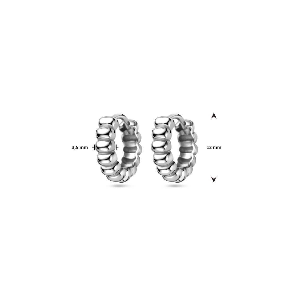 aros 12 mm plata rodiado