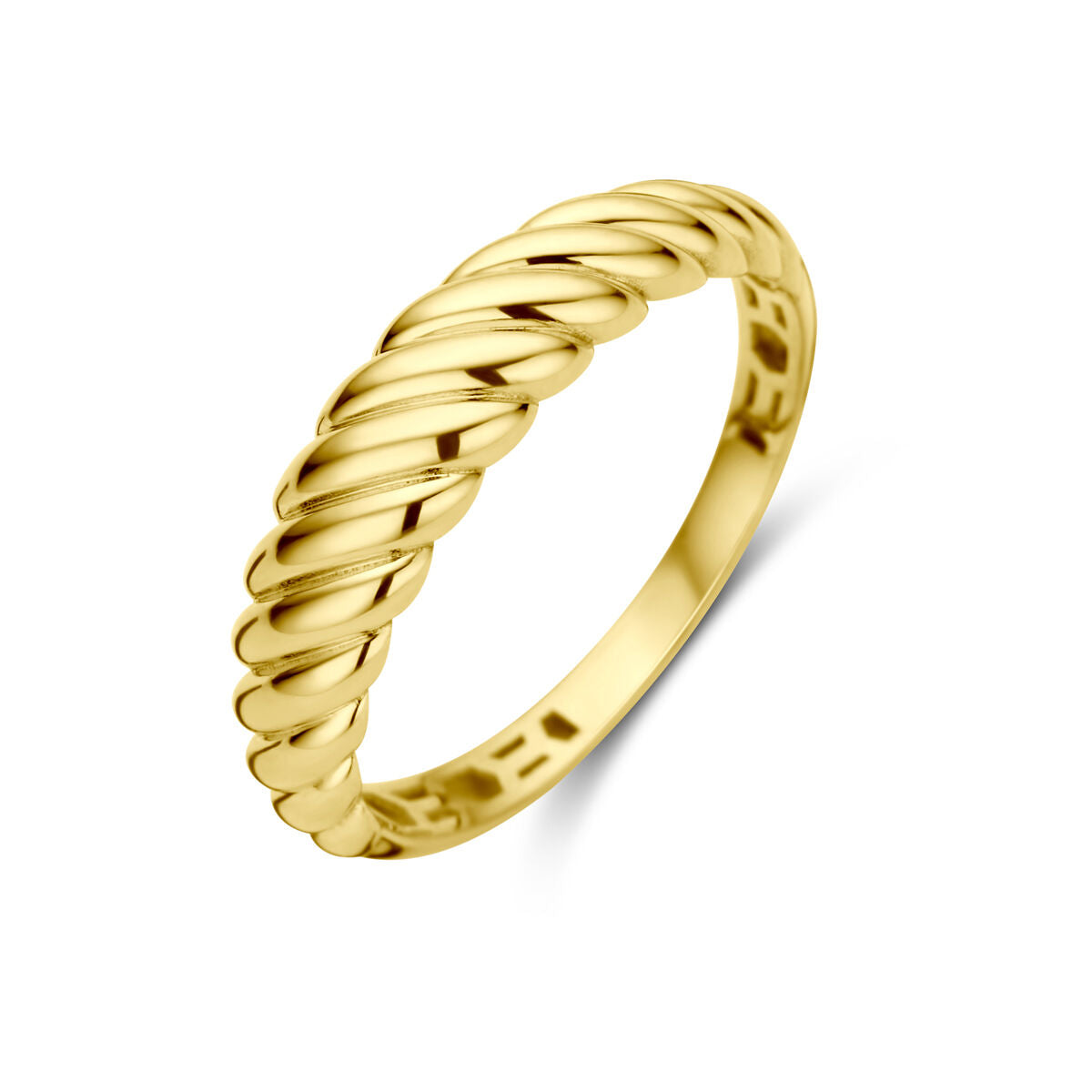 Anillo retorcido de 14K en oro amarillo.