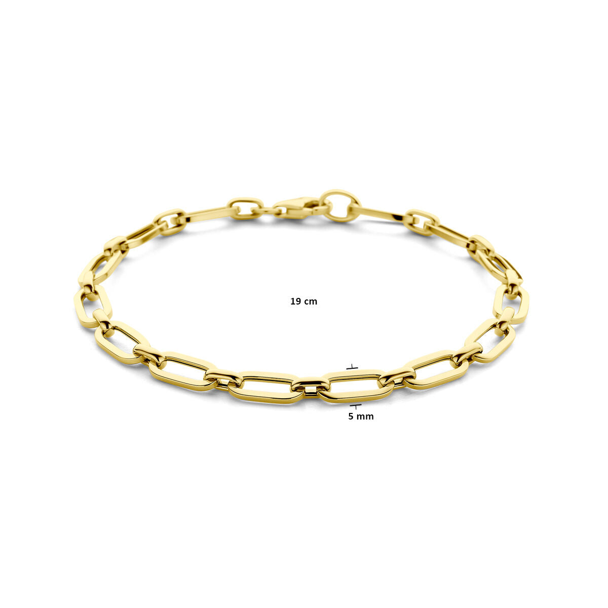 pulsera paperclip 5,0 mm 19 cm 14K oro amarillo