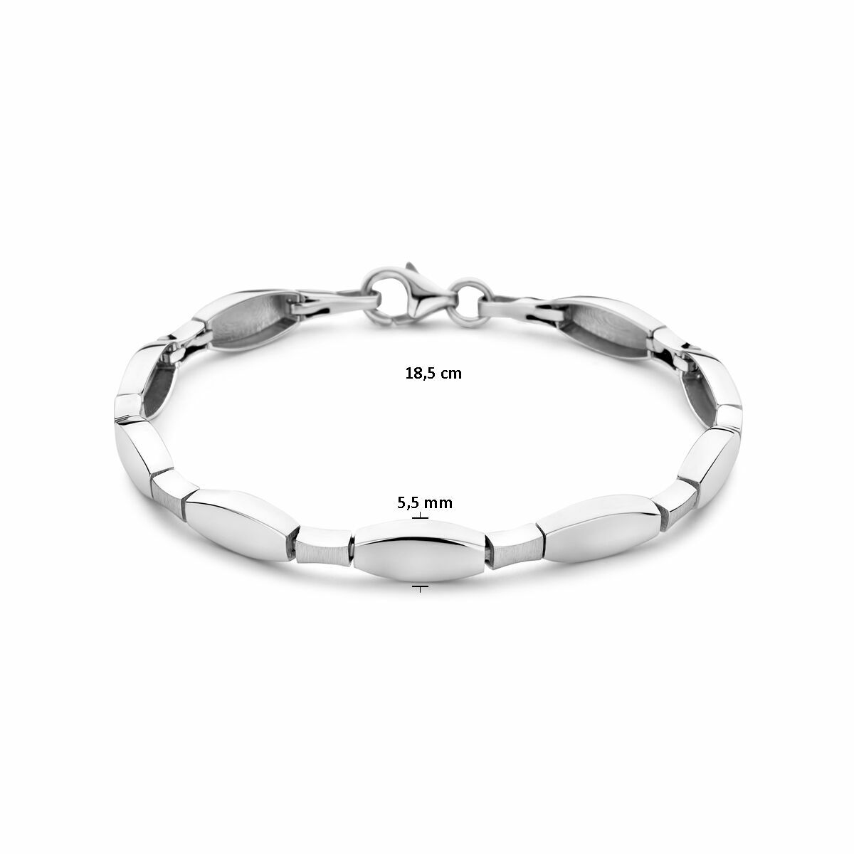 Pulsera de plata de mujer choker poli/mate rodiada