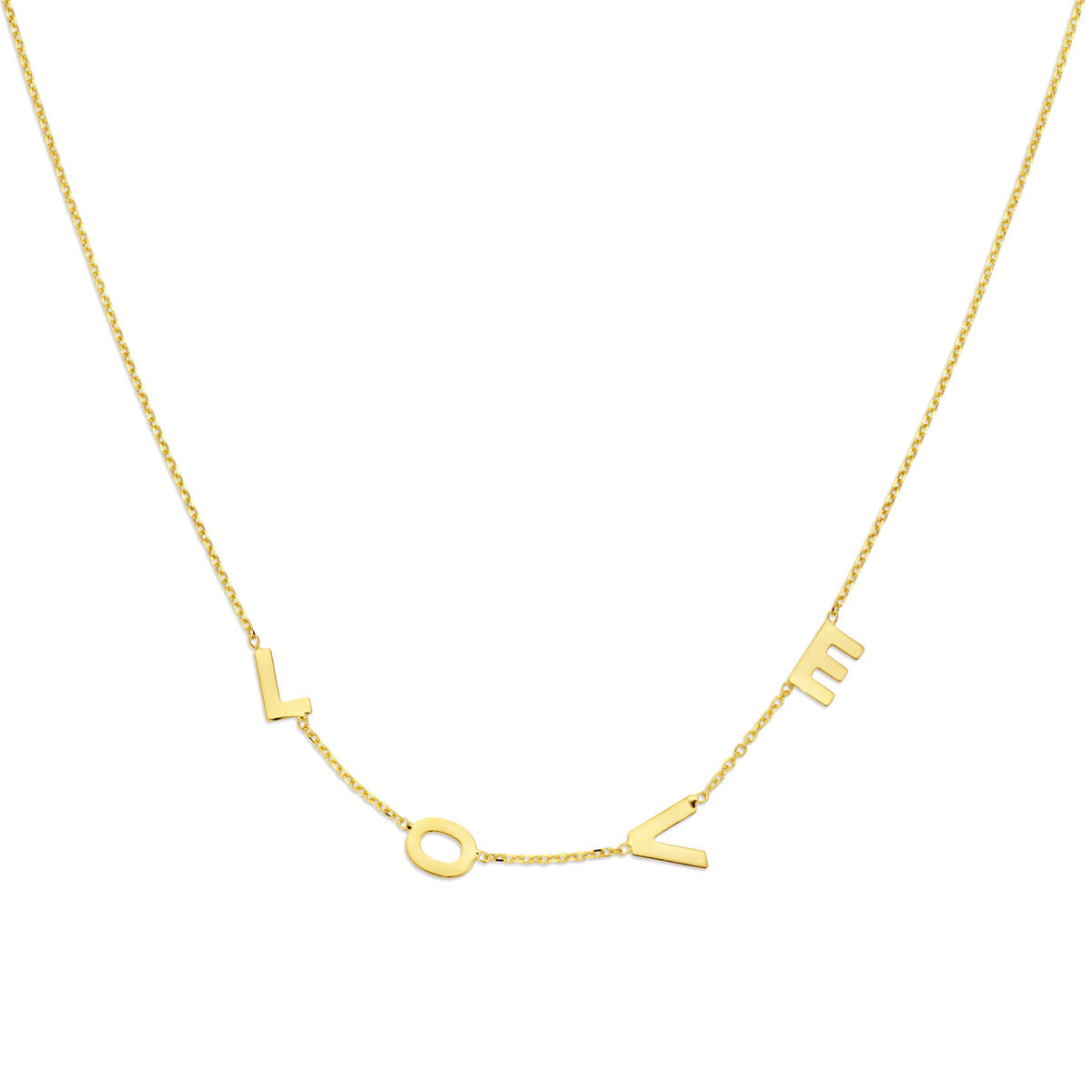 collier love 42 + 3 cm 14K geelgoud