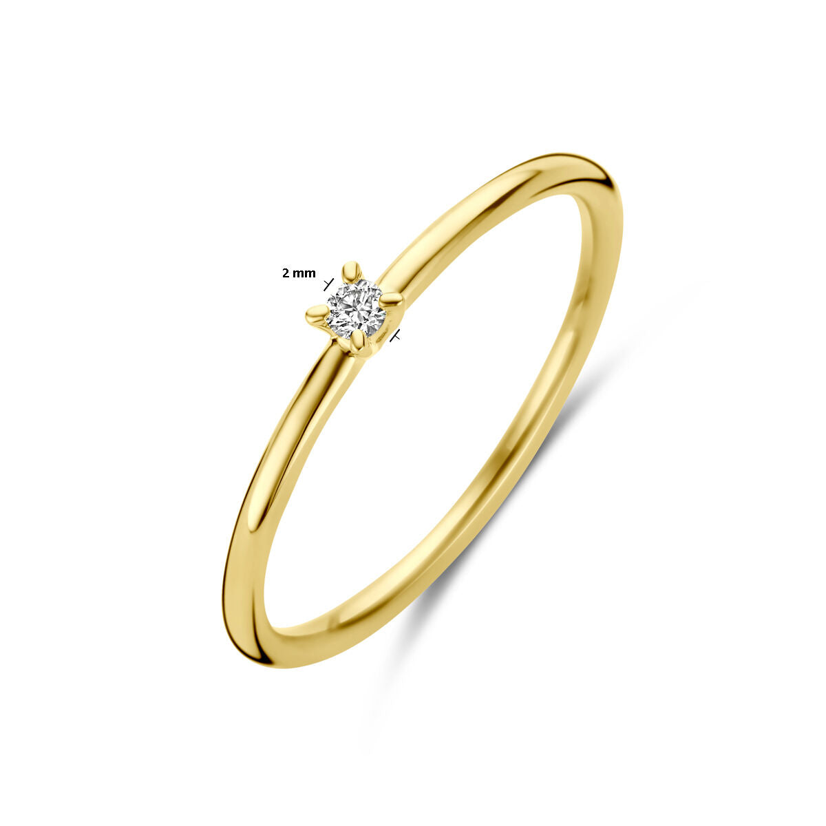 anillo diamante 0.03ct h si 14K oro amarillo