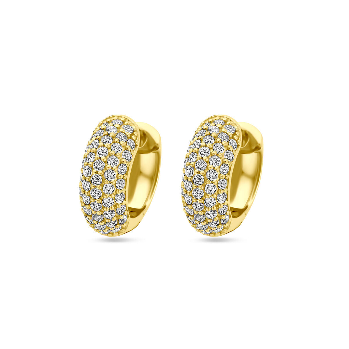 Pendientes de aro dorados con zircón, de 16,5 mm, con un diseño brillante y elegante.