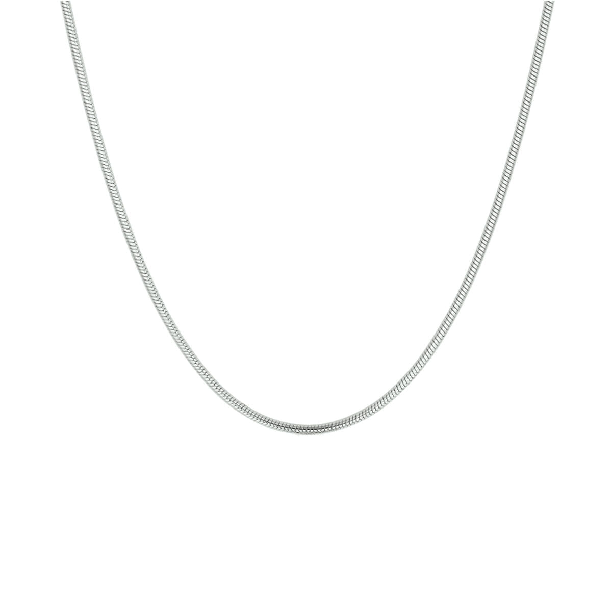 collier slang rond 1,4 mm zilver gerhodineerd