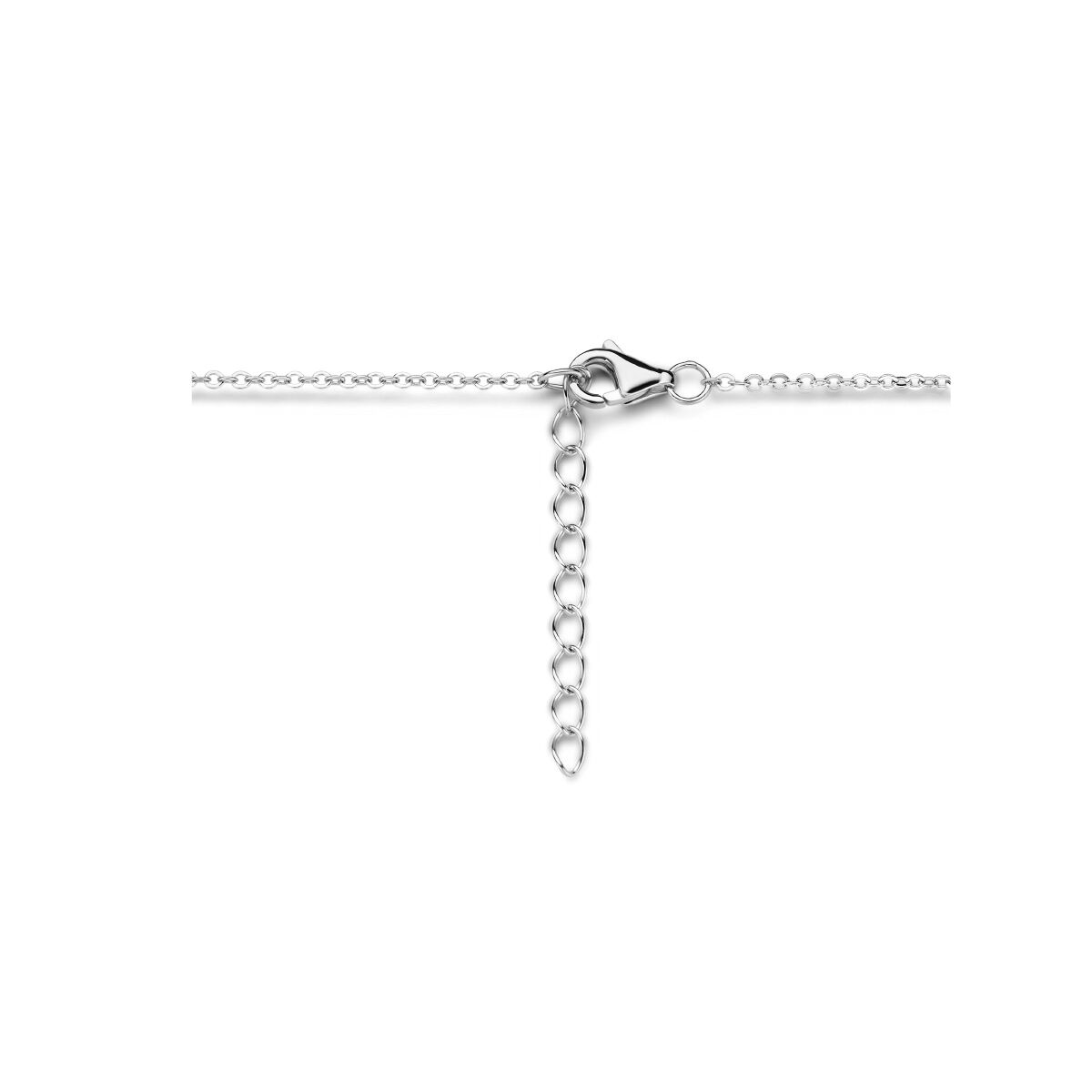collar corazón e infinito 42 + 3 cm plata rodiada